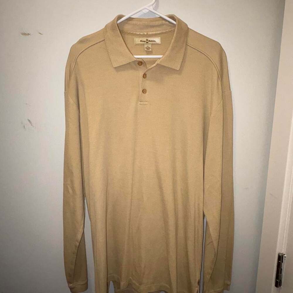 Tommy Bahama Men's Tan and Cream Polo-shirts
